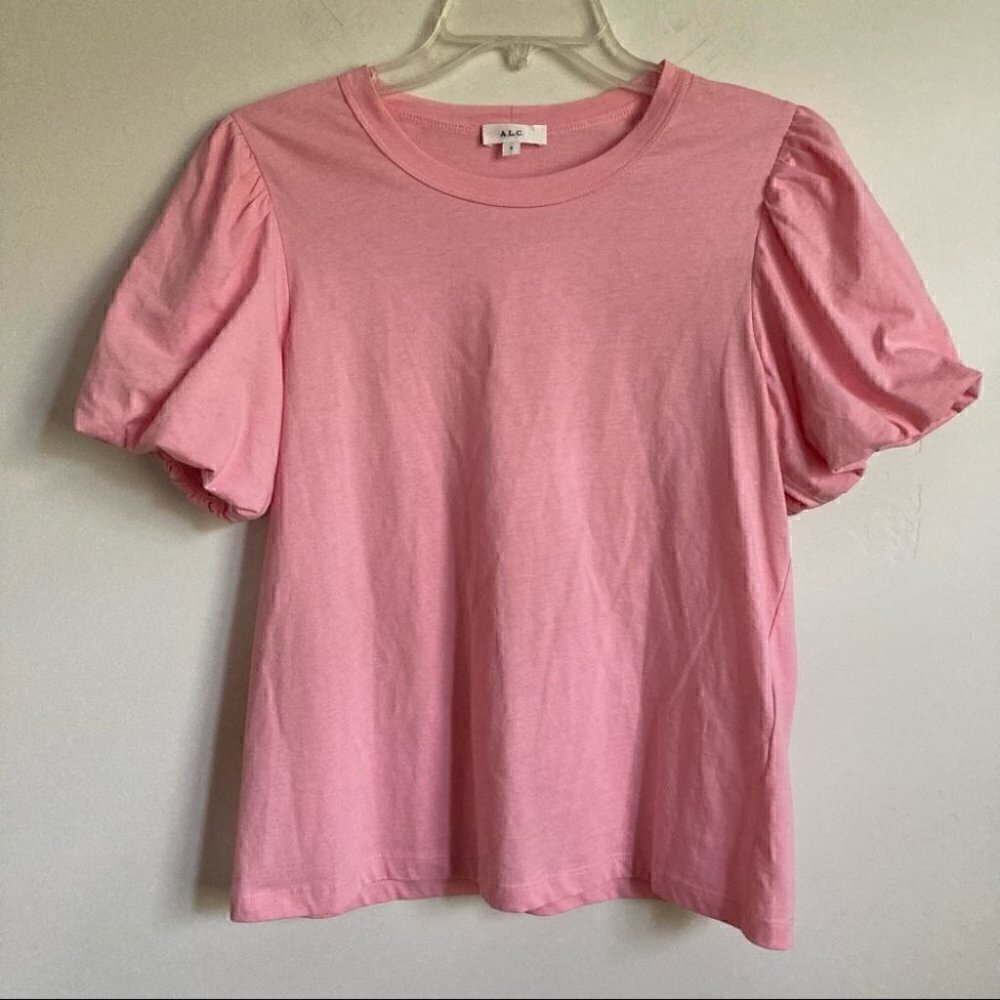 A.L.C Pink Poole Cotton Jersey Tee - Picture 6 of 9